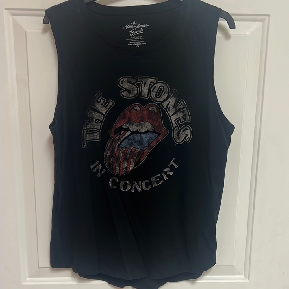 the Rolling Stones Women's Black Graphic Tank Top